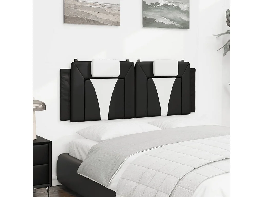 Cuscino Testiera Viana Nero e Bianco 140 cm in Similpelle