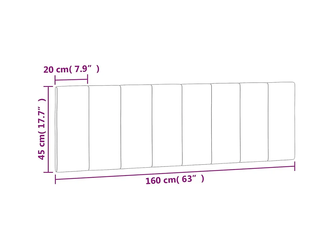 Cuscino Testiera Hanko Rosa 160 cm in Velluto