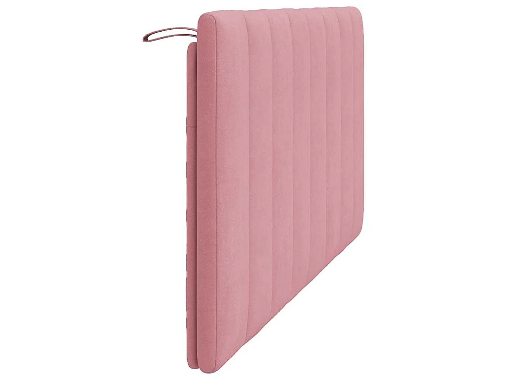 Cabecero de cama acolchado Hanko terciopelo rosa 160 cm