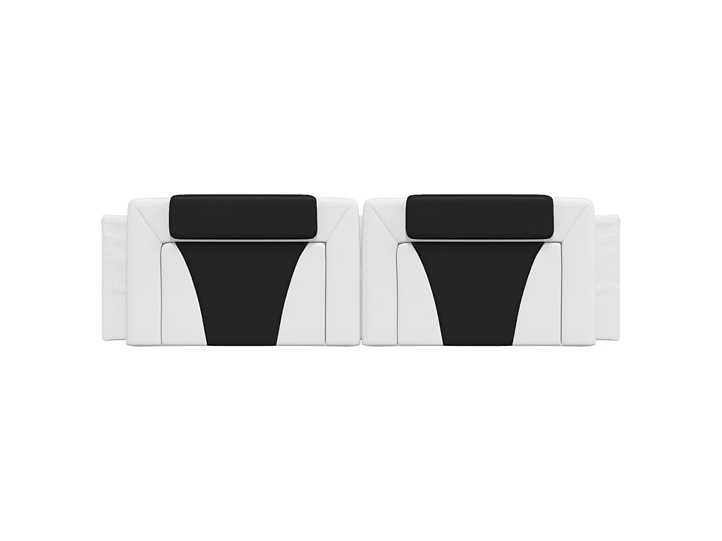 Coussin de tête de lit Viana blanc et noir 180 cm similicuir
