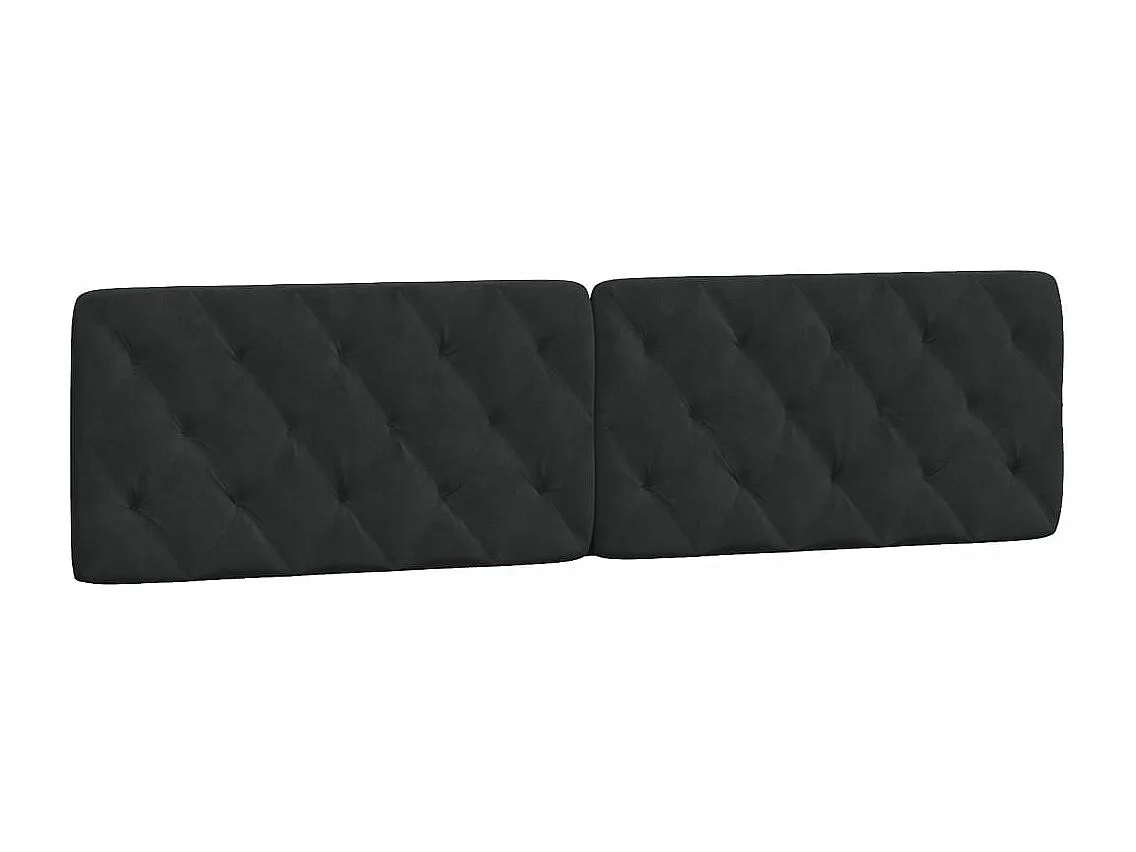 Coussin de tête de lit noir 200 cm velours