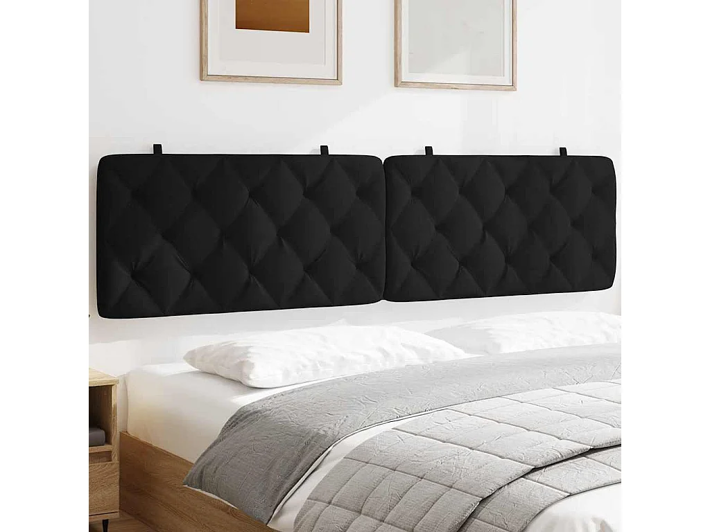 Cuscino Testiera Nero 200 cm in Velluto