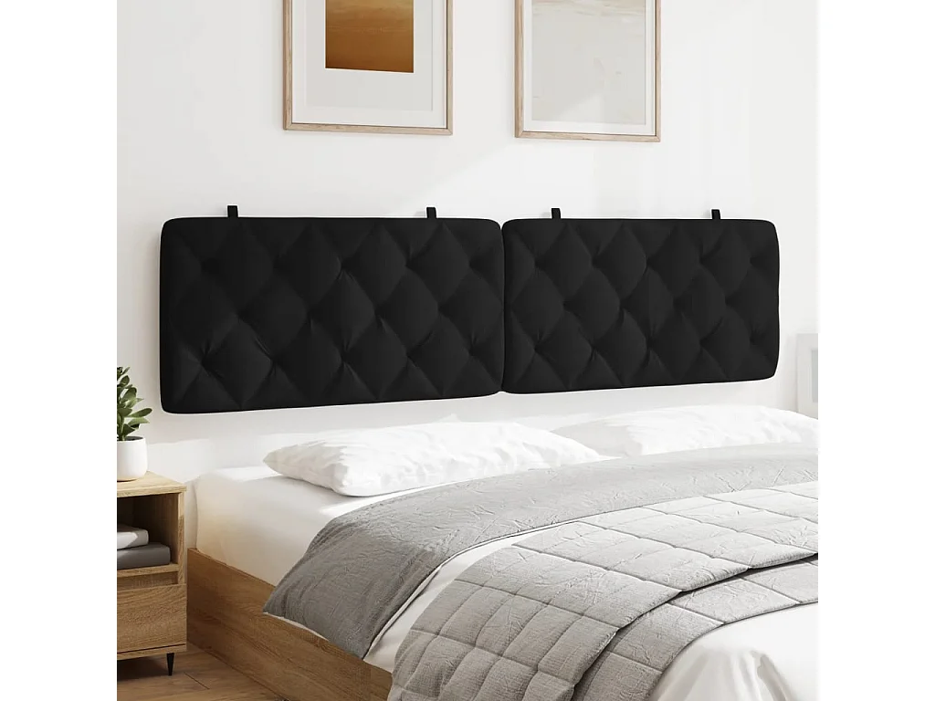 Cuscino Testiera Nero 200 cm in Velluto