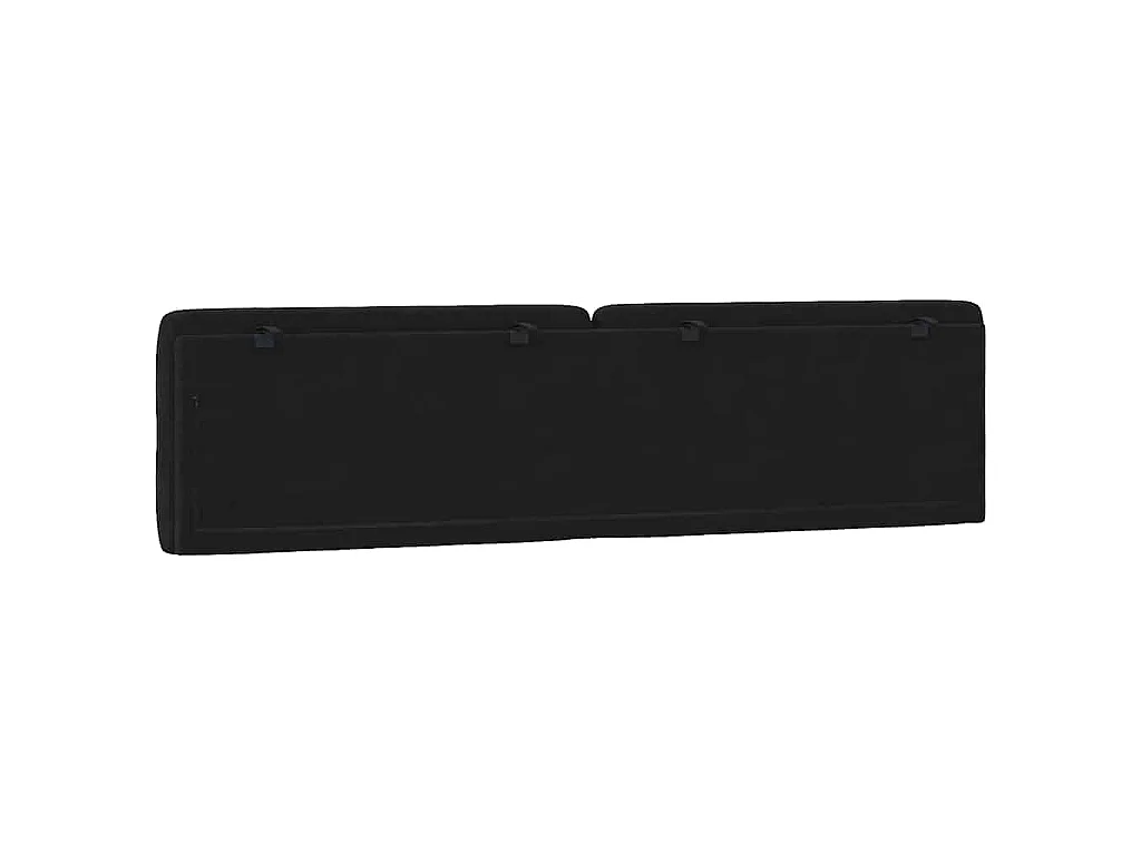 Kopfteil-Kissen Schwarz 200 cm Samt