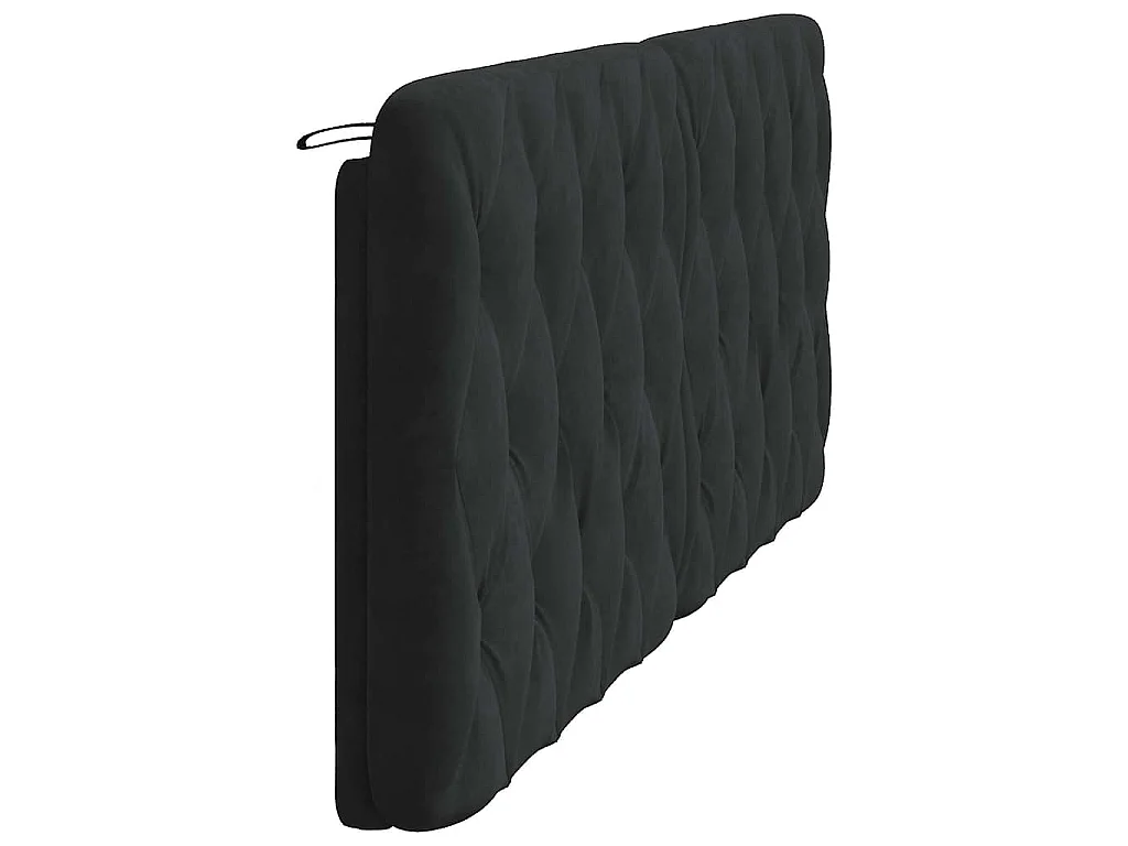 Kopfteil-Kissen Schwarz 200 cm Samt