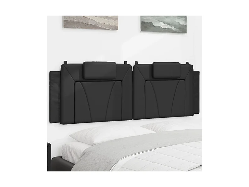 Kopfteil-Kissen "Viana" Schwarz 160 cm Kunstleder