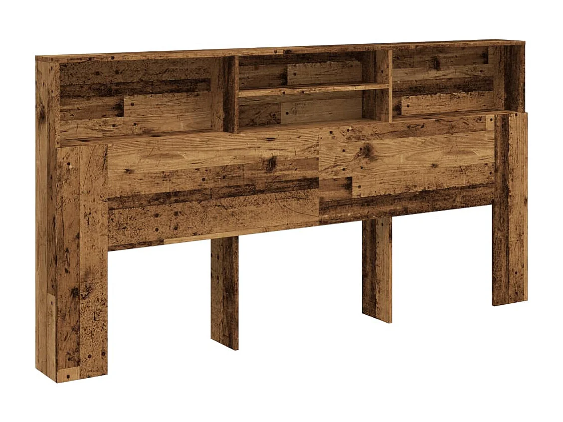 Hoofdbordkast 200x19x103,5 cm bewerkt hout oud houtkleurig