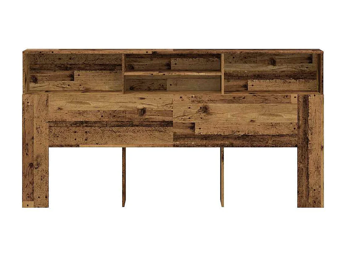 Hoofdbordkast 200x19x103,5 cm bewerkt hout oud houtkleurig