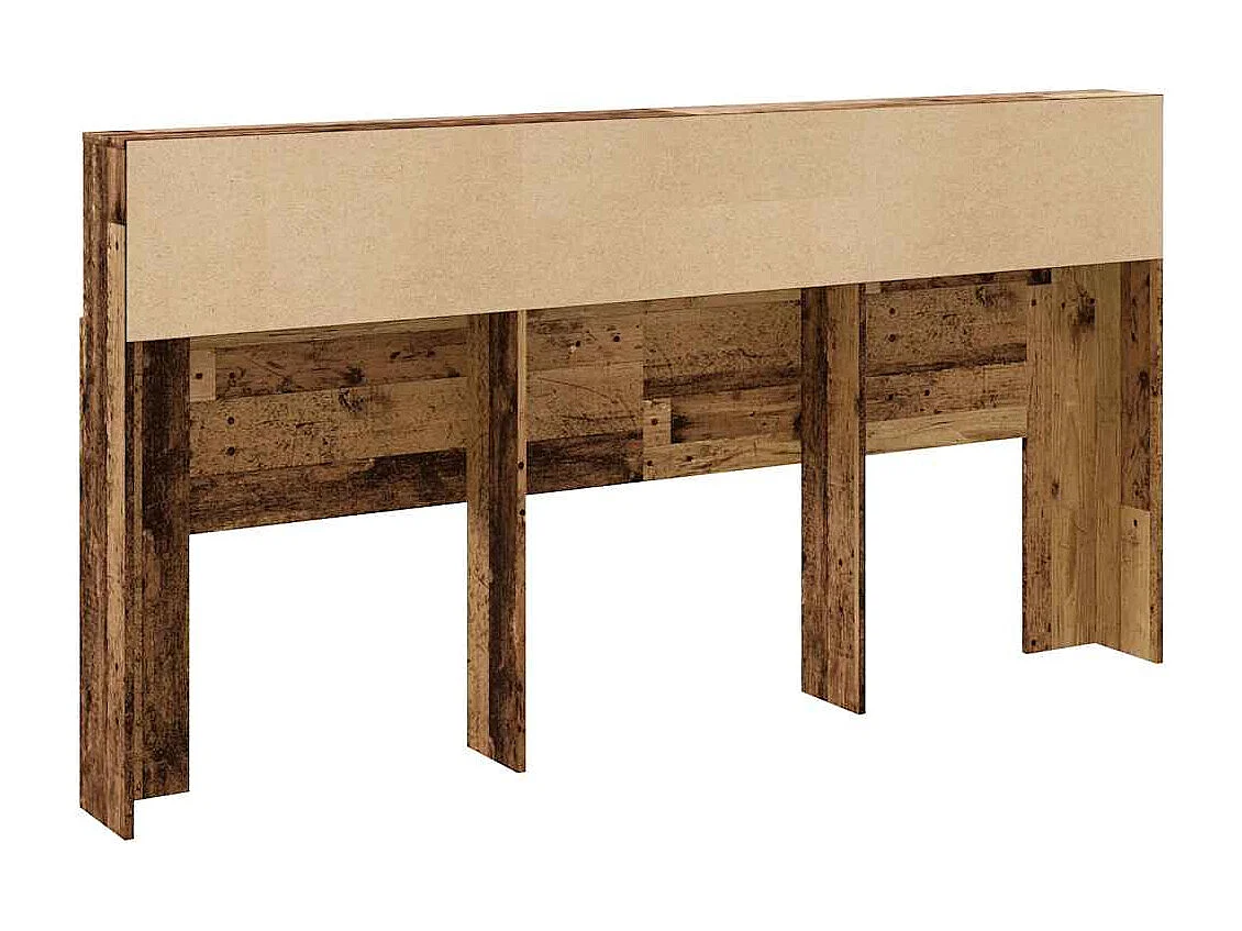 Hoofdbordkast 200x19x103,5 cm bewerkt hout oud houtkleurig