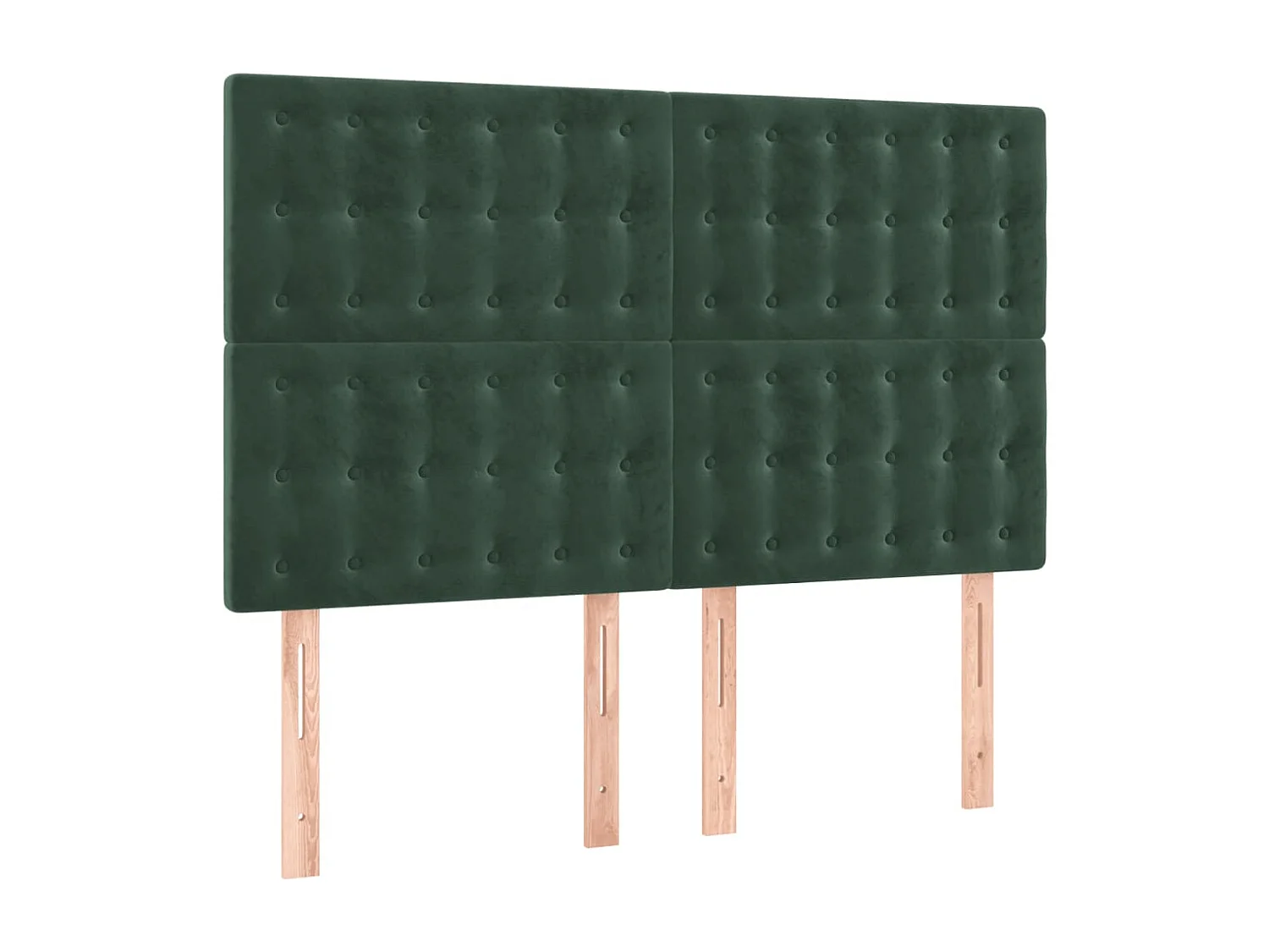 Testiera a LED Verde Scuro 144x5x118/128cm in Velluto