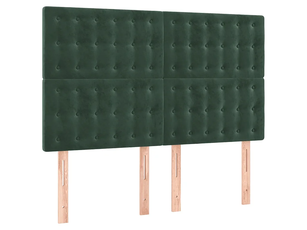 LED Kopfteil Dunkelgrün 144x5x118/128 cm Samt