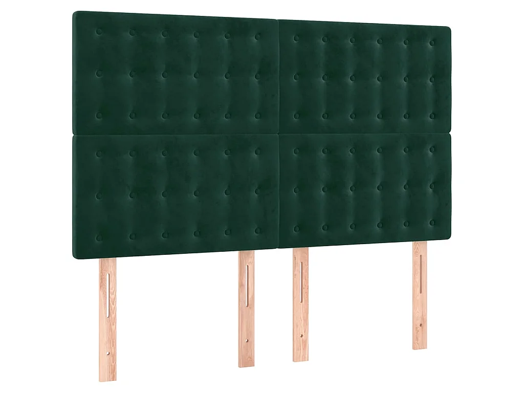 Hoofdbord LED 144x5x118/128 cm fluweel donkergroen