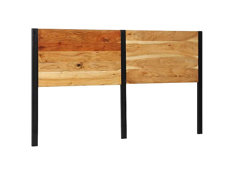 Tête de lit 180 cm bois massif d'acacia et fer