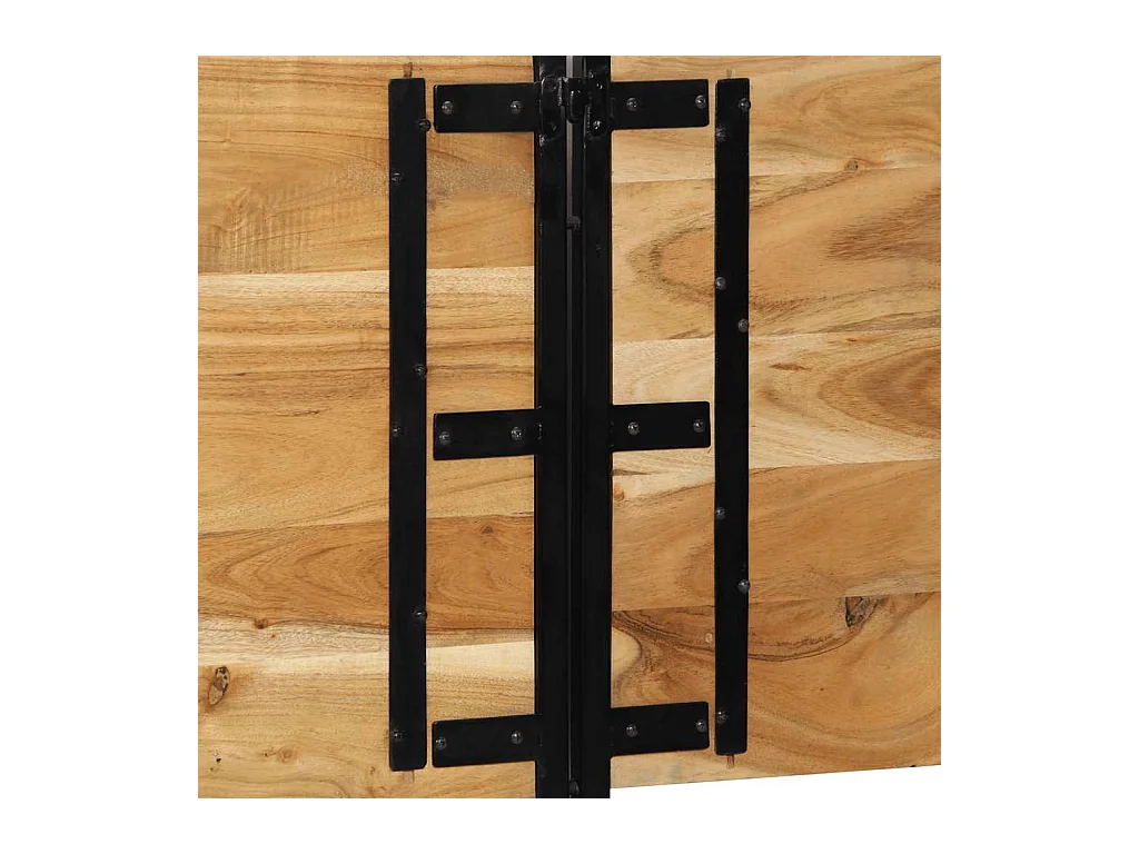 Hoofdeinde 180 cm massief hout acaciahout en ijzer