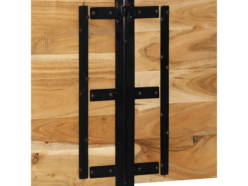 Kopfteil 180 cm Massivholz Akazie und Eisen