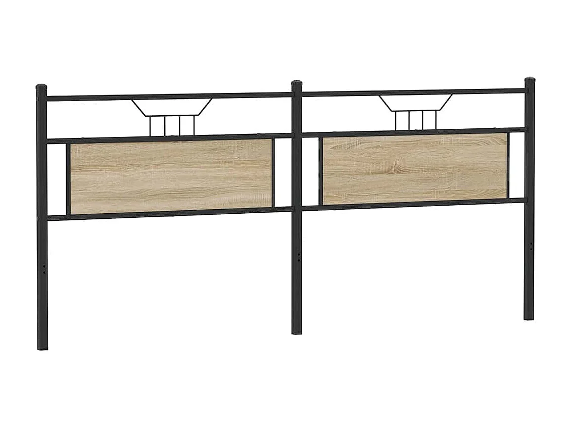 Testiera Rovere Sonoma 200 cm in Legno Multistrato e Acciaio