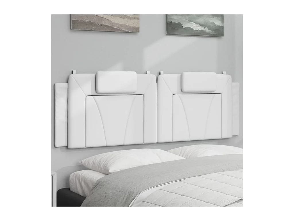 Coussin de tête de lit Viana blanc 160 cm similicuir
