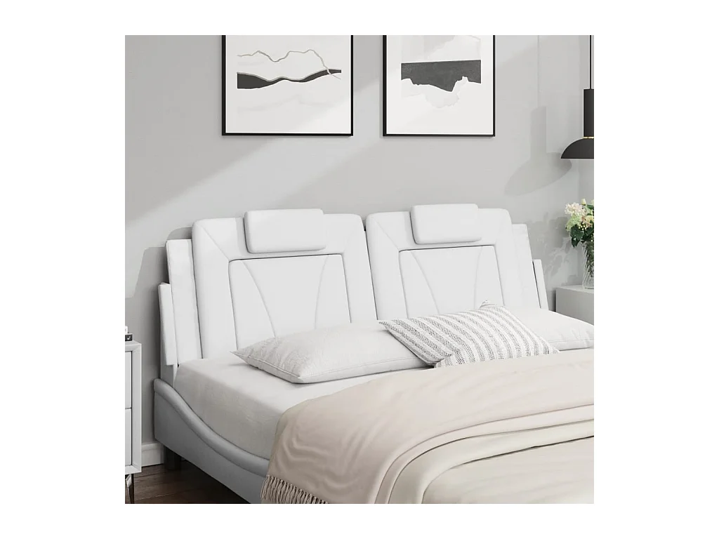 Coussin de tête de lit Viana blanc 160 cm similicuir