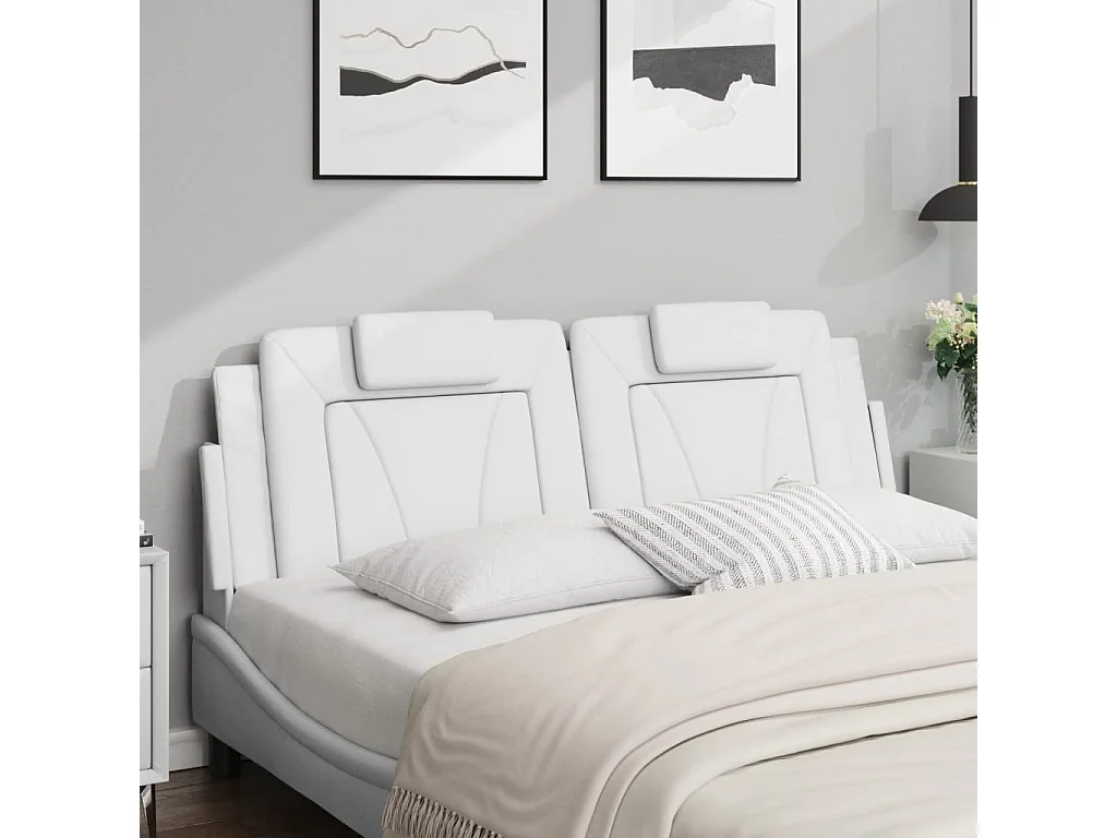 Cuscino Testiera Viana Bianco 160 cm in Similpelle
