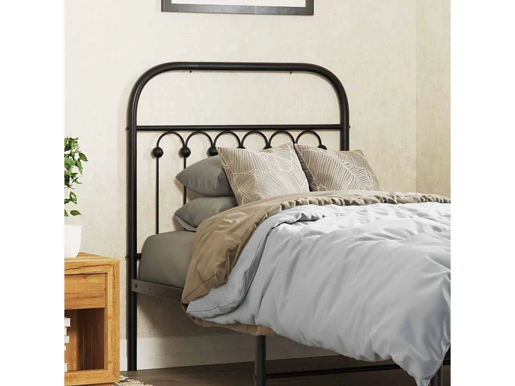 Tête de lit de remplacement métal noir 80 cm