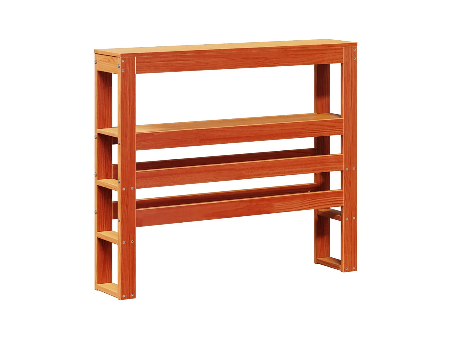 Tête de lit avec étagères marron cire 75 cm bois massif de pin