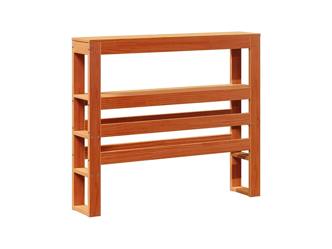 Tête de lit avec étagères marron cire 75 cm bois massif de pin