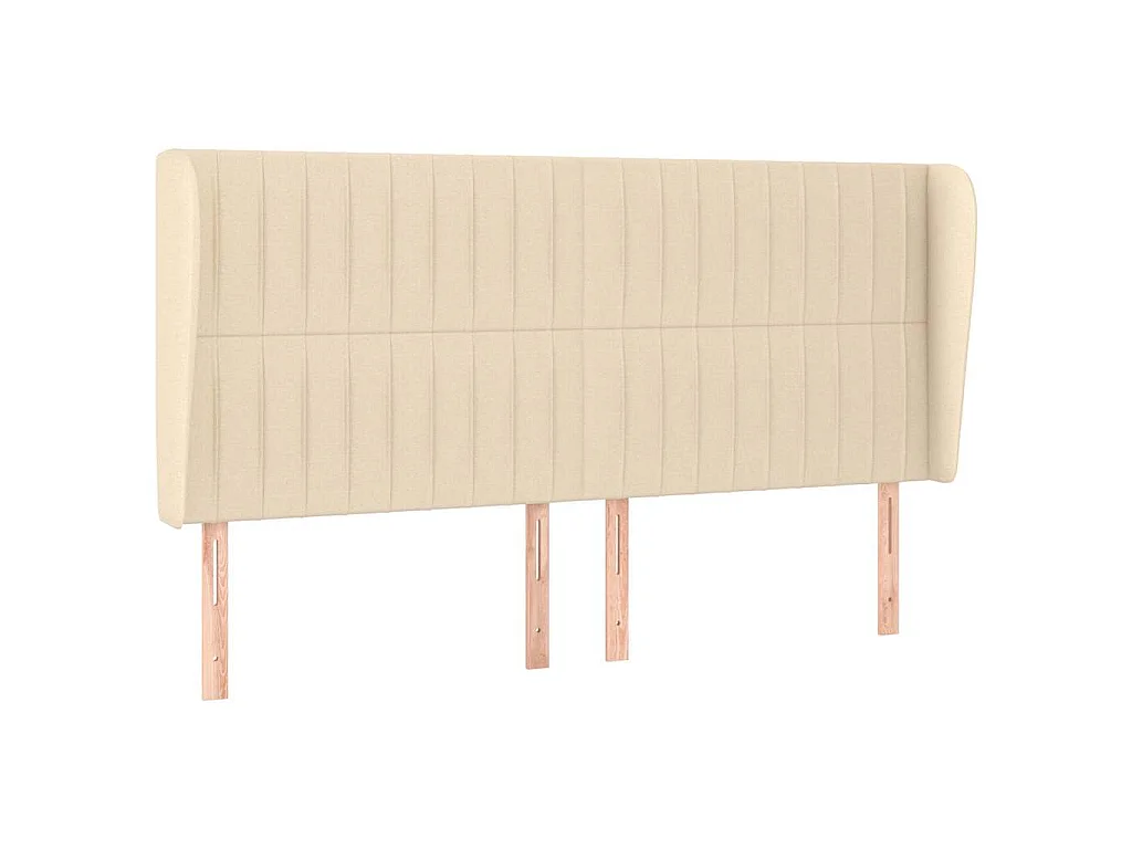 Tête de lit avec oreilles Crème 203x23x118/128 cm Tissu