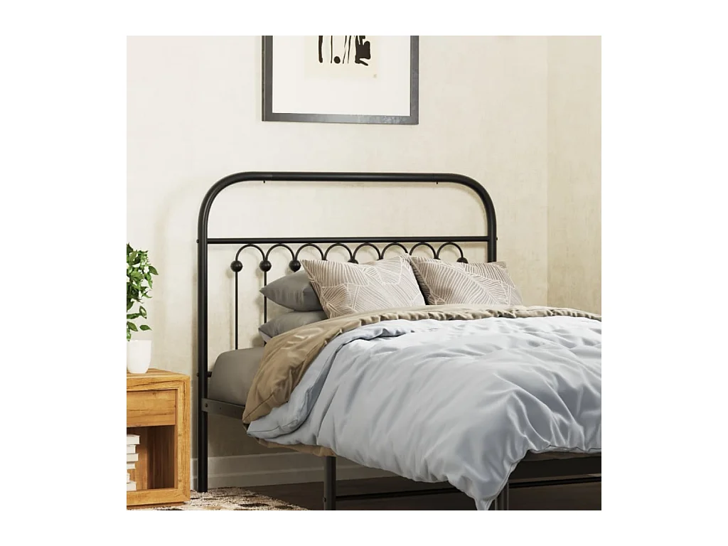 Tête de lit métal noir 100 cm