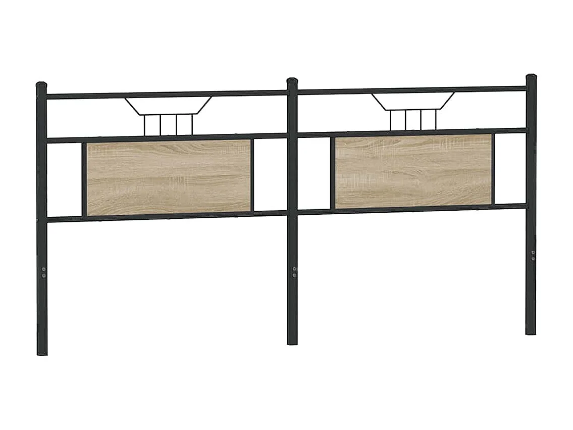 Testiera Rovere Sonoma 160 cm in Legno Multistrato e Acciaio