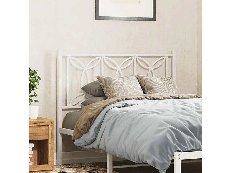 Tête de lit métal blanc 100 cm