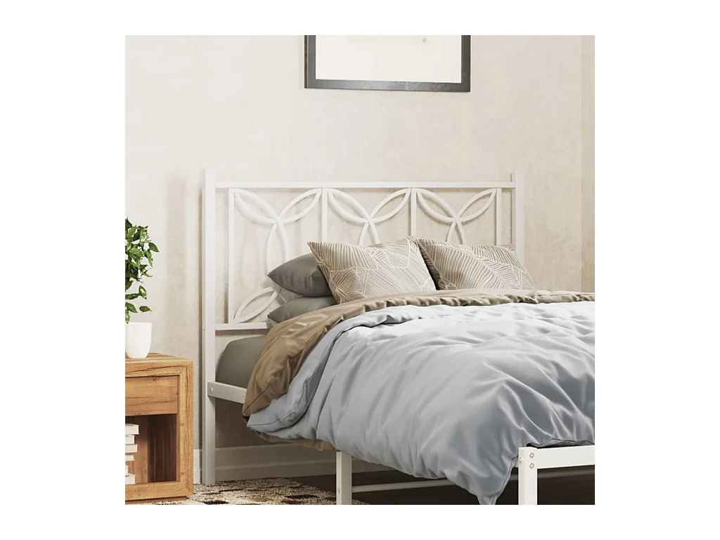 Tête de lit métal blanc 100 cm