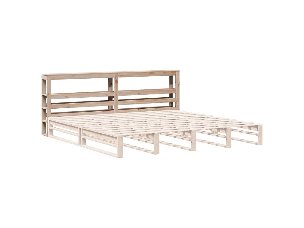 Tête de lit avec étagères 180 cm bois massif de pin