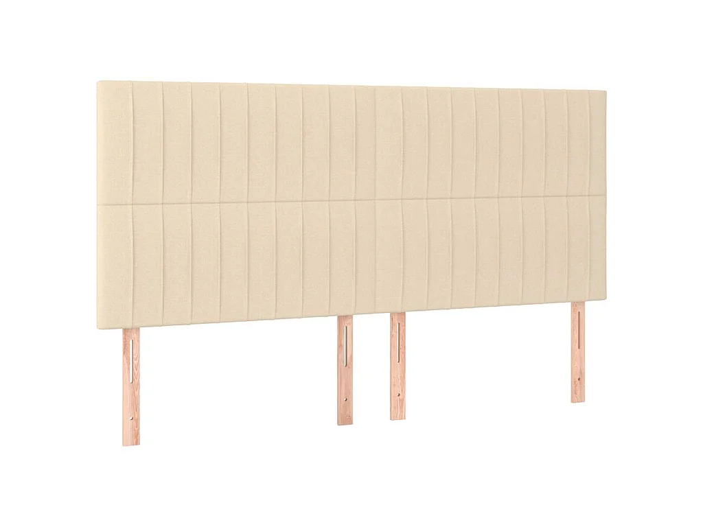 Tête de lit Crème 200x5x118/128 cm Tissu