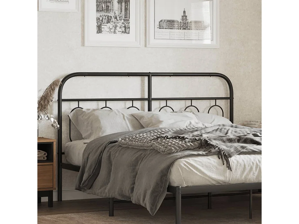 Cabeceira de cama 140 cm metal preto
