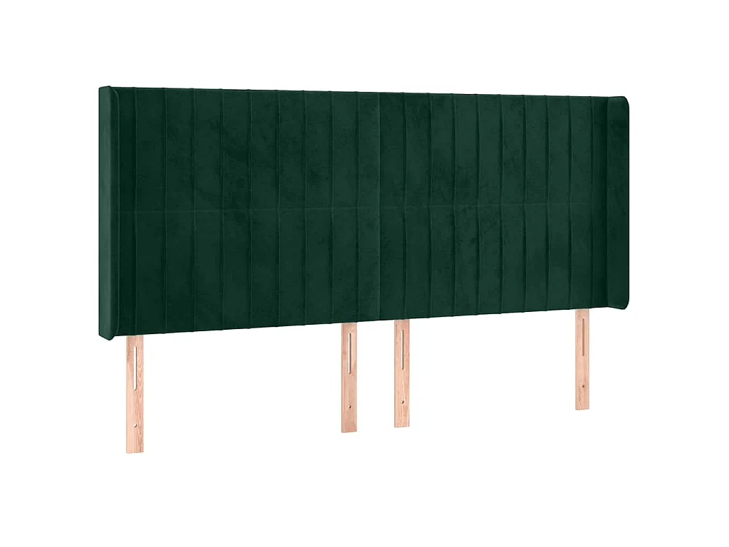 LED Kopfteil Dunkelgrün 183x16x118/128 cm Samt