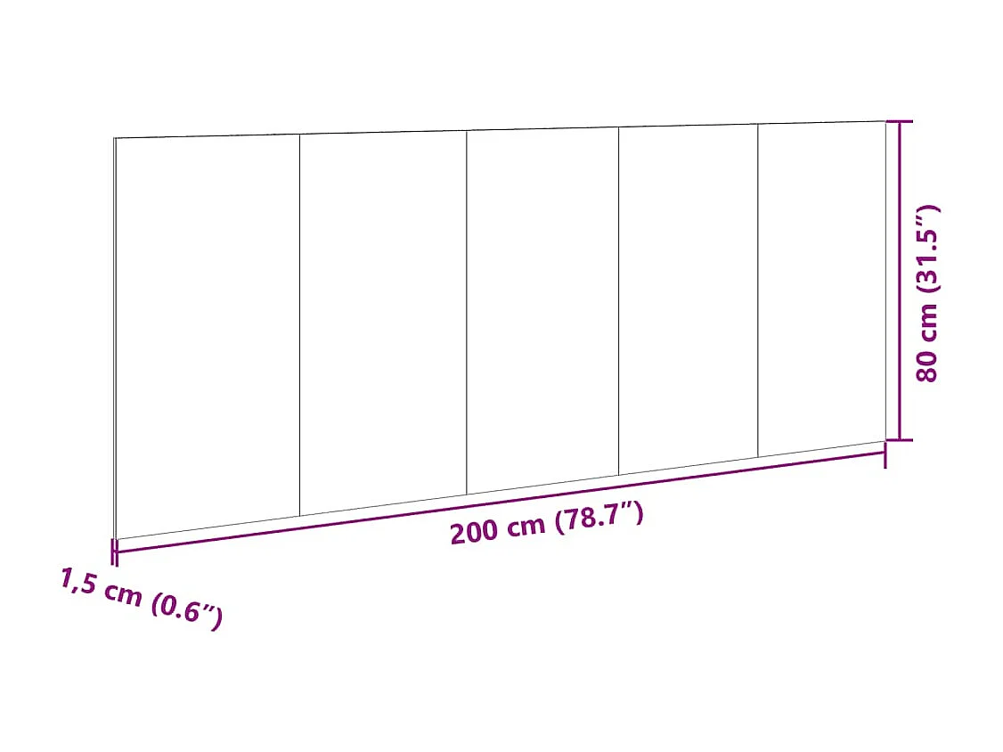 Hoofdbord met kastjes 200 cm bewerkt hout zwart