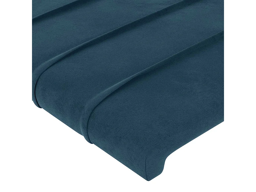 Tête de lit avec oreilles Bleu foncé 93x23x118/128 cm Velours