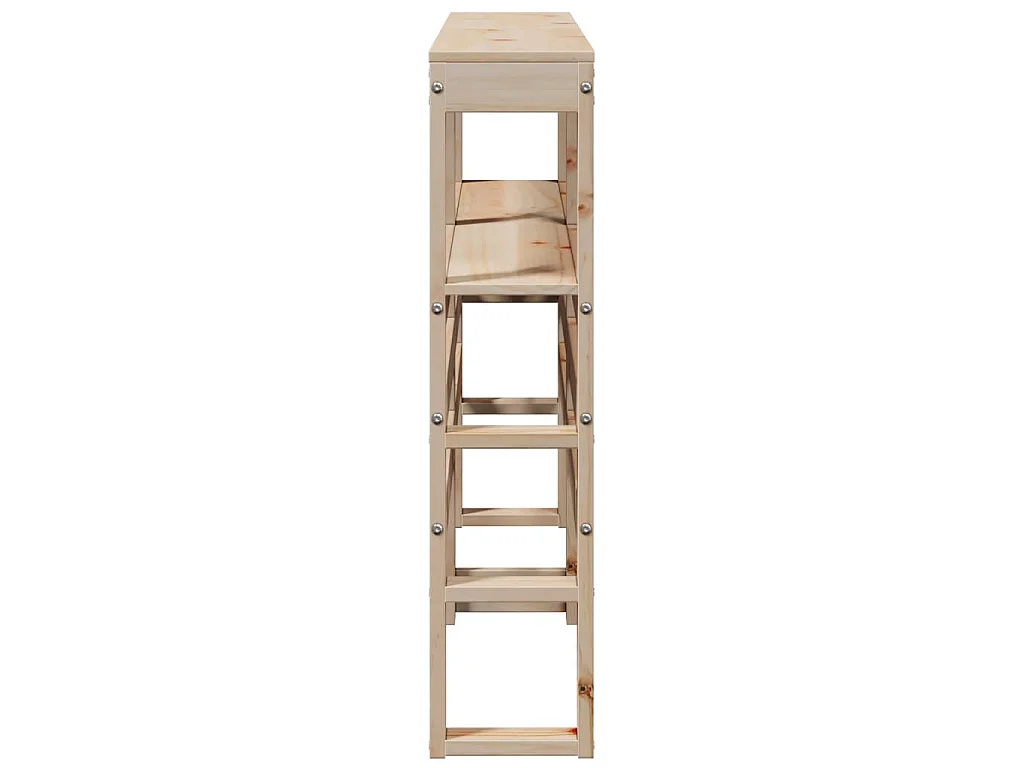 Testiera con Ripiani 150 cm in Legno Massello di Pino