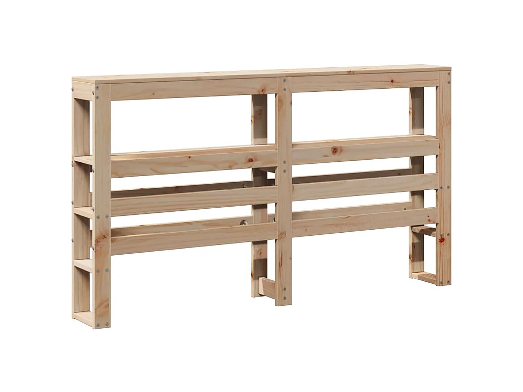 Testiera con Ripiani 150 cm in Legno Massello di Pino