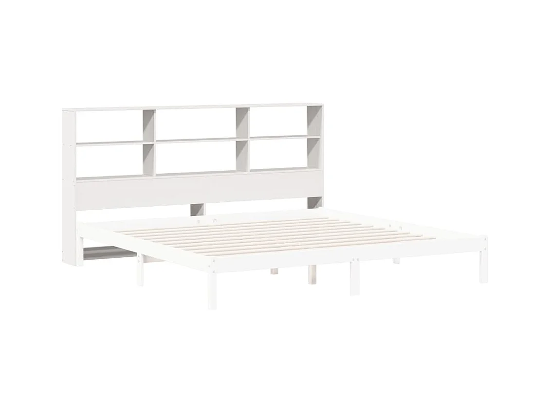 Tête de lit avec rangement blanc 180 cm bois massif de pin