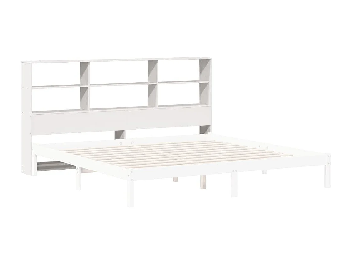 Tête de lit avec rangement blanc 180 cm bois massif de pin