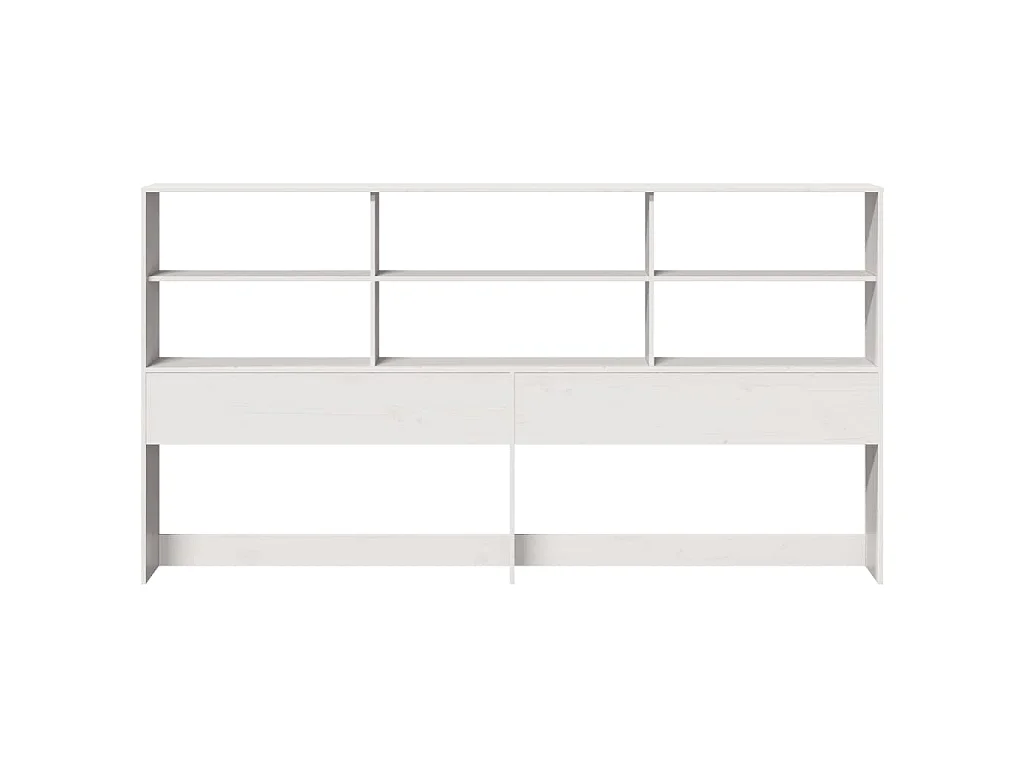 Tête de lit avec rangement blanc 180 cm bois massif de pin