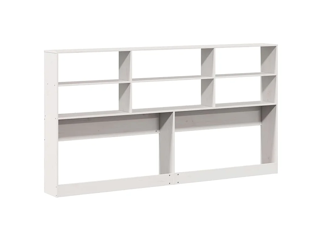 Tête de lit avec rangement blanc 180 cm bois massif de pin