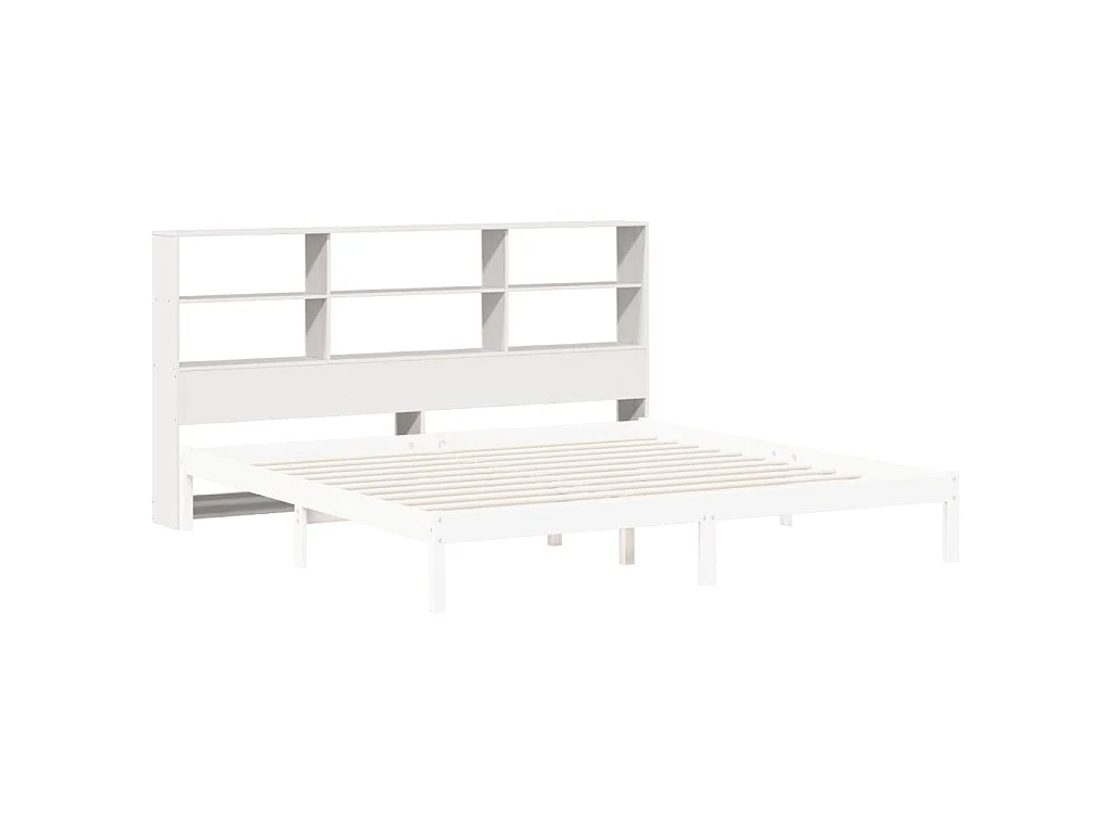 Tête de lit avec rangement blanc 180 cm bois massif de pin