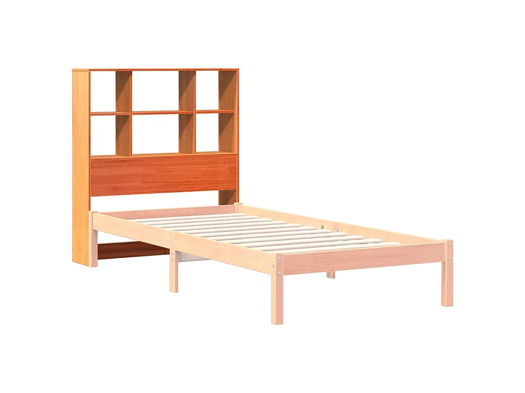 Hoofdbord met opbergruimte 100 cm massief grenenhout wasbruin