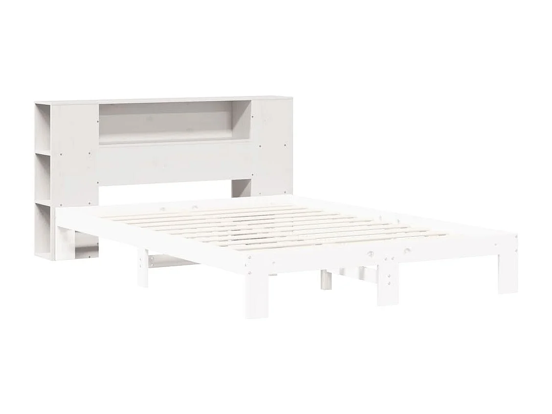 Tête de lit avec rangement blanc 120 cm bois massif de pin