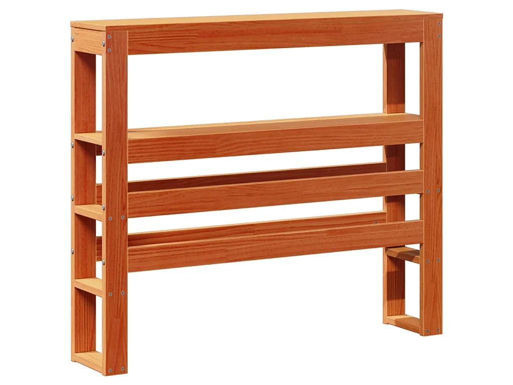 Tête de lit avec étagères marron cire 100 cm bois massif de pin