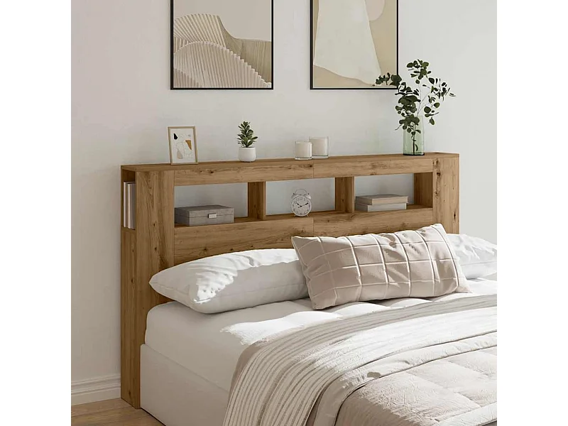 LED-Kopfteil Artisan-Eiche 180x18,5x103,5 cm Holzwerkstoff