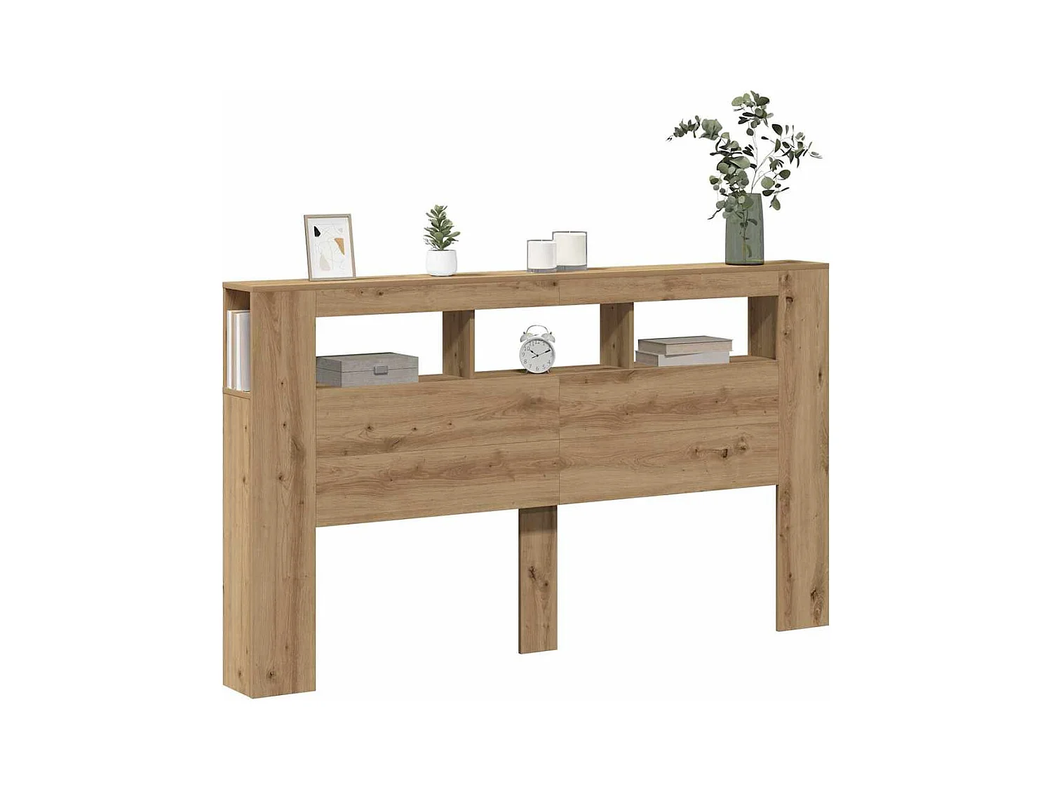 LED-Kopfteil Artisan-Eiche 180x18,5x103,5 cm Holzwerkstoff