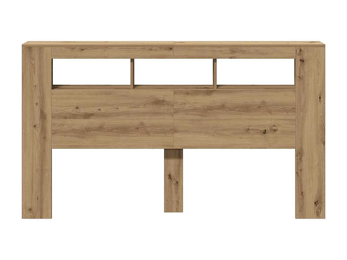 Tête de lit à LED chêne artisanal 180x18,5x103,5 cm